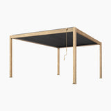 PergoSTET Plus Frame Only 4m x 4m Square Pergola with LED Lighting in Wood Effect