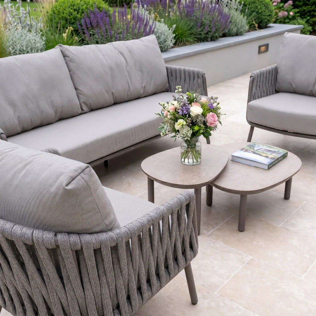 Capri 3 Seat Sofa Set in Stone Grey