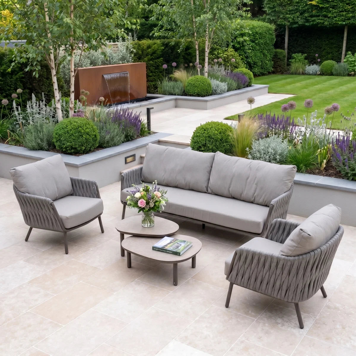 Capri 3 Seat Sofa Set in Stone Grey