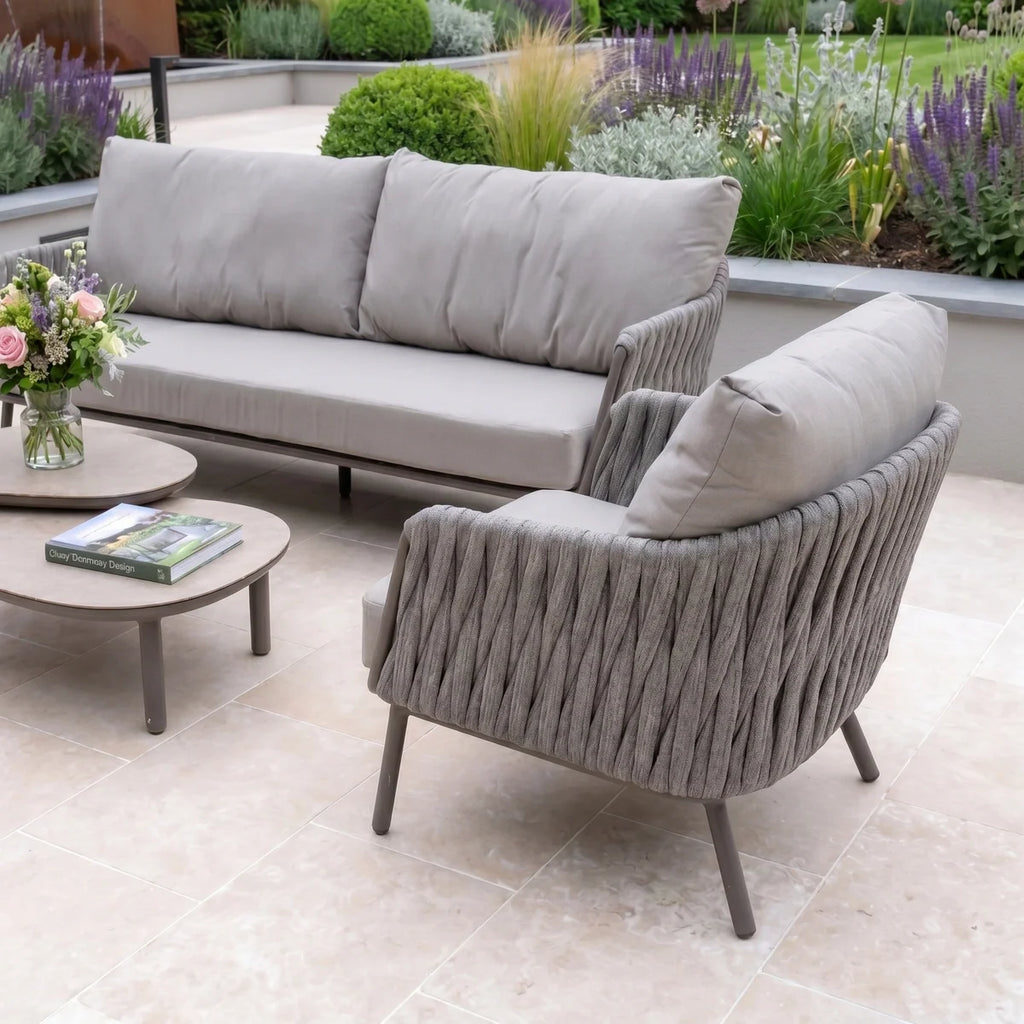 Capri 3 Seat Sofa Set in Stone Grey