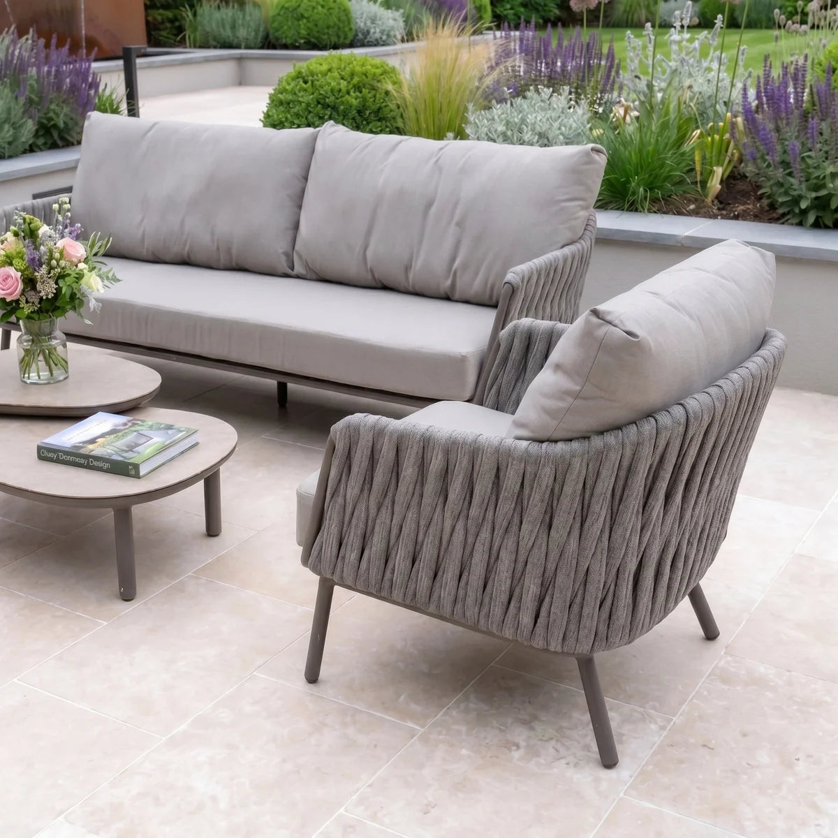 Capri 3 Seat Sofa Set in Stone Grey