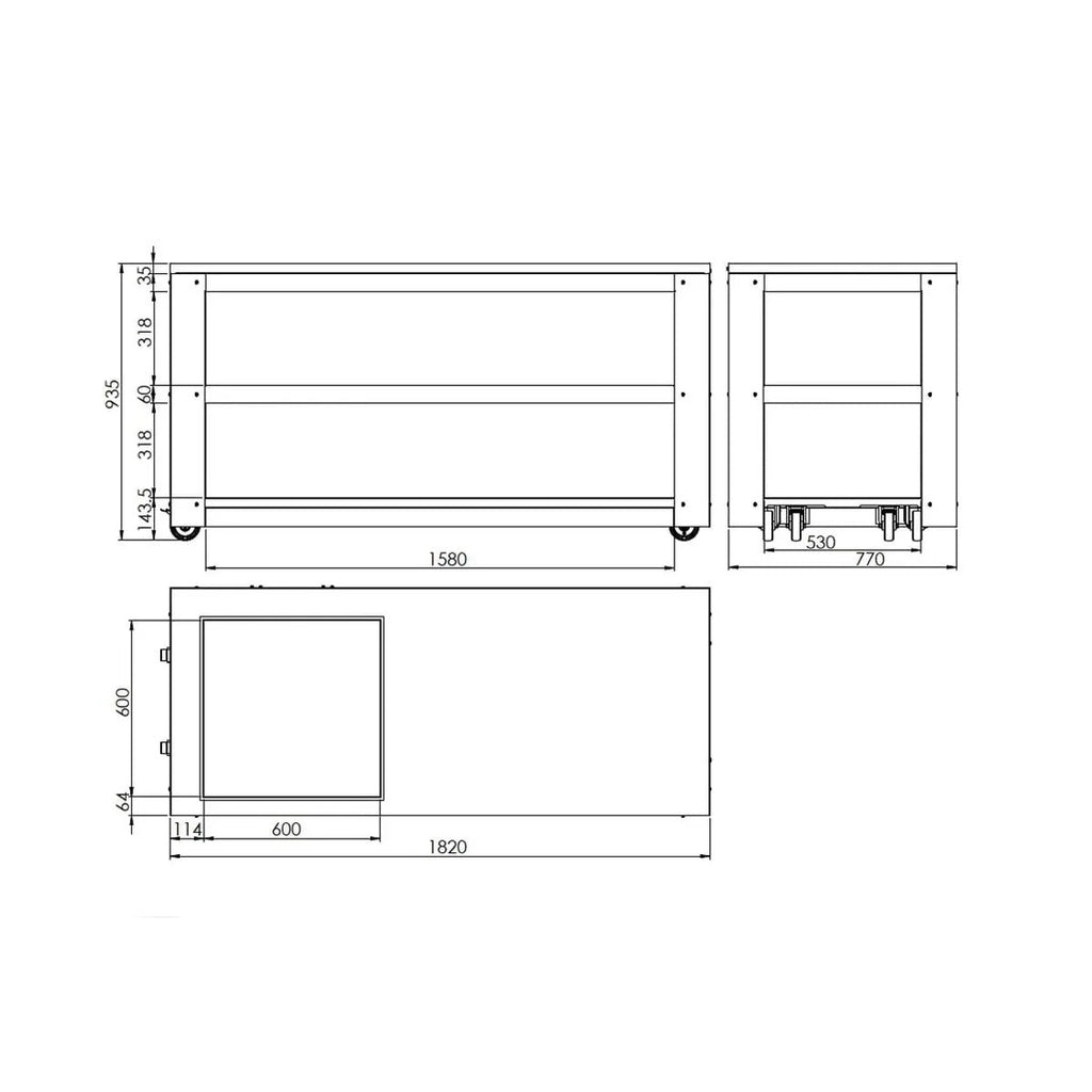 Clementi Multifunction Worktop – Premium Pizza Oven Stand & Prep Table