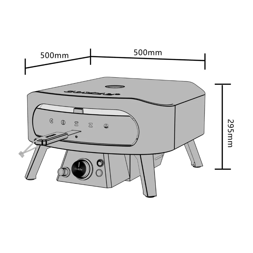 Cozze® 13″ Rotate Gas Pizza Oven Black Edition