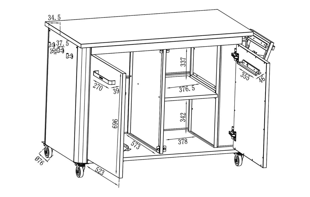 Cozze Outdoor Kitchen 120 Cabinet