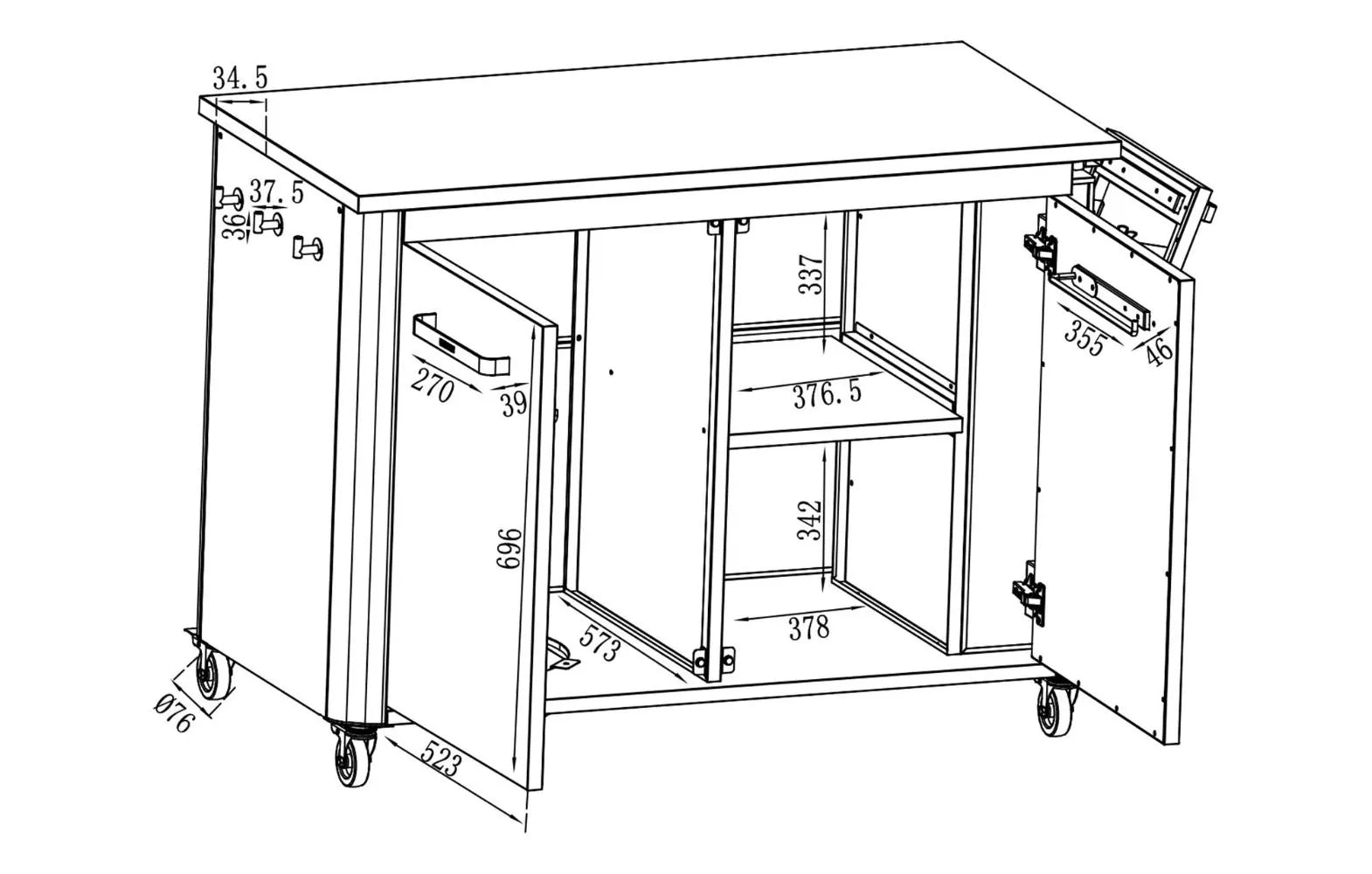 Cozze Outdoor Kitchen 120 Cabinet