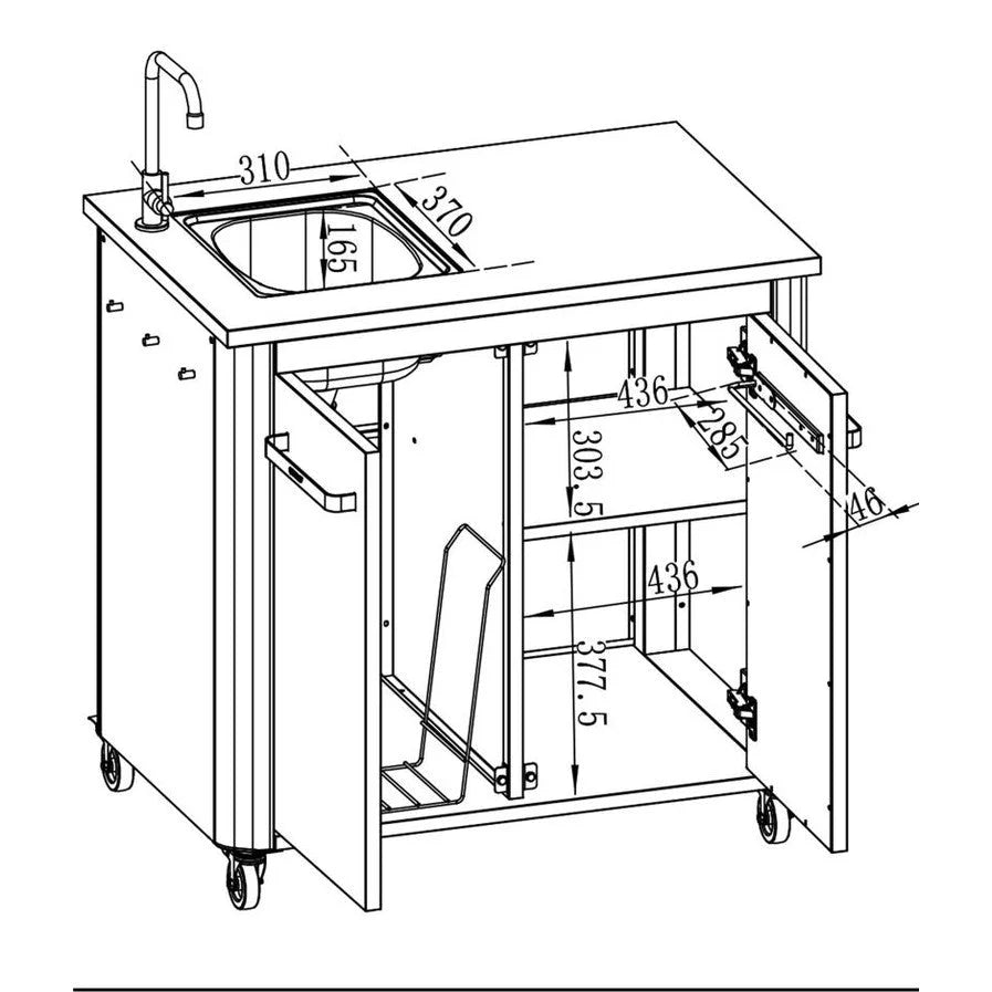 Cozze Outdoor Kitchen 90 With Sink And Tap
