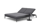 Luna Fabric Double Sun Lounger In Grey All Weather Aluminium Frame With Rust Resistant Powder Coat