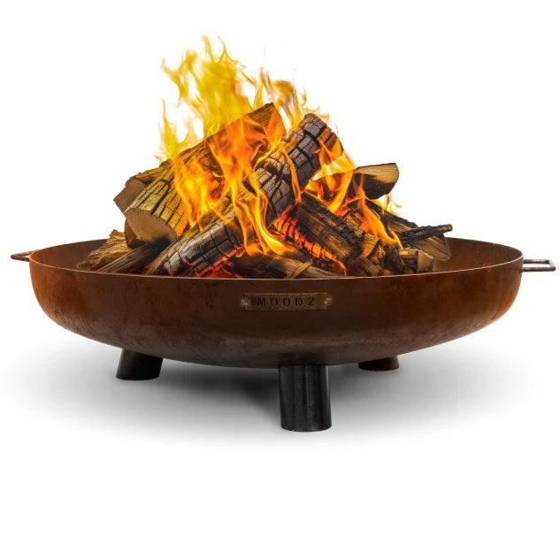 MOODZ Corten Steel Fire Bowl With Feet And Handles