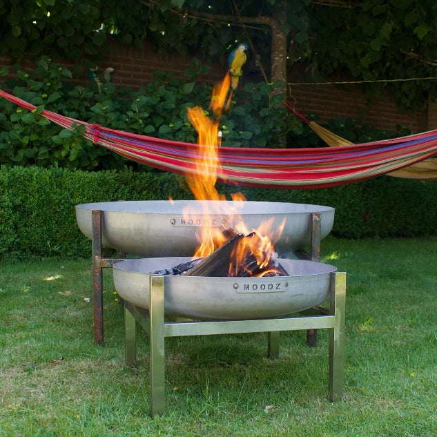 MOODZ Stainless Steel Fire Bowl Square Frame