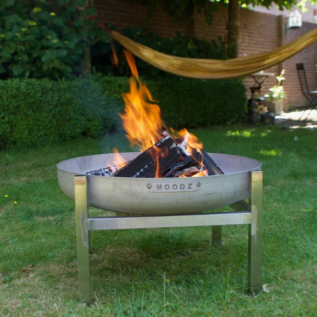 MOODZ Stainless Steel Fire Bowl Square Frame