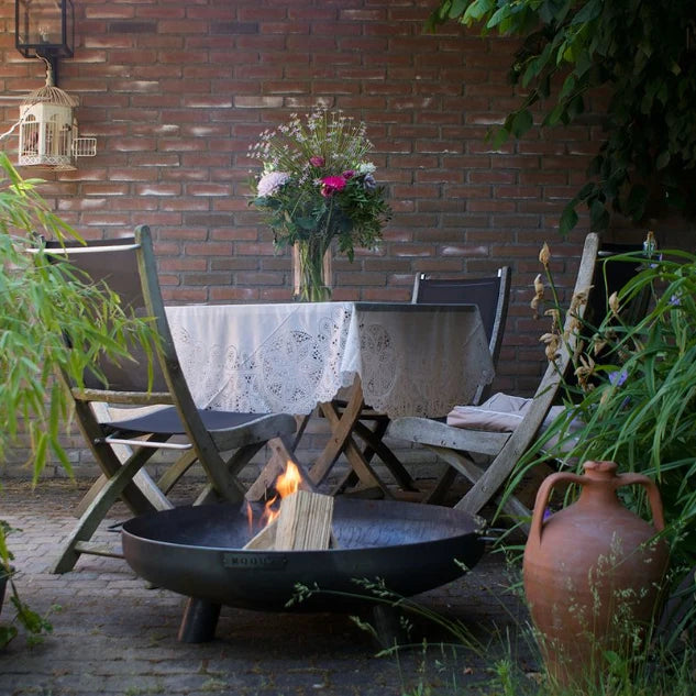 MOODZ Corten Steel Fire Bowl With Feet And Handles