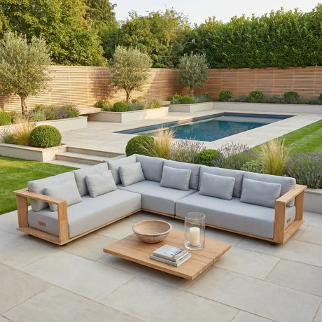 Eternity Modular Teak Corner Group in Light Grey