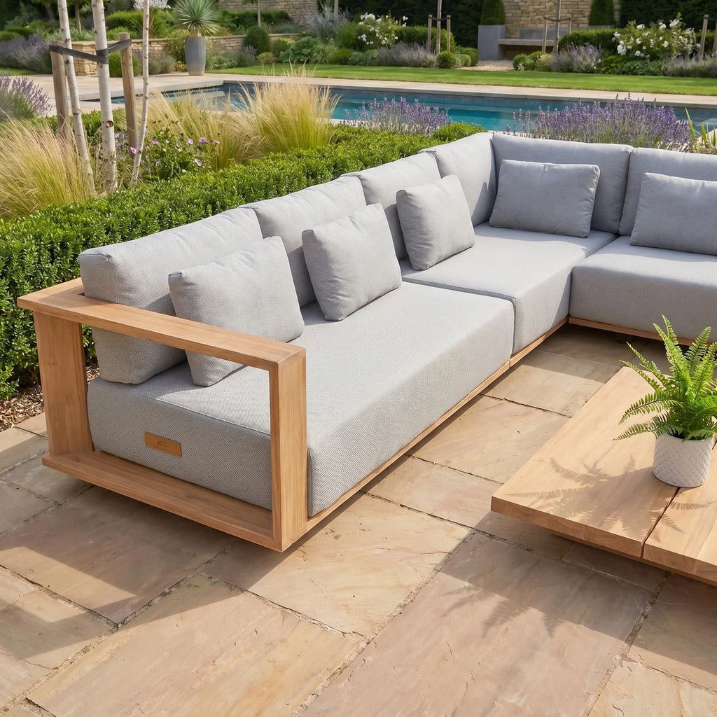Eternity Modular Teak Corner Group in Light Grey