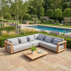 Eternity Modular Teak Corner Group in Light Grey