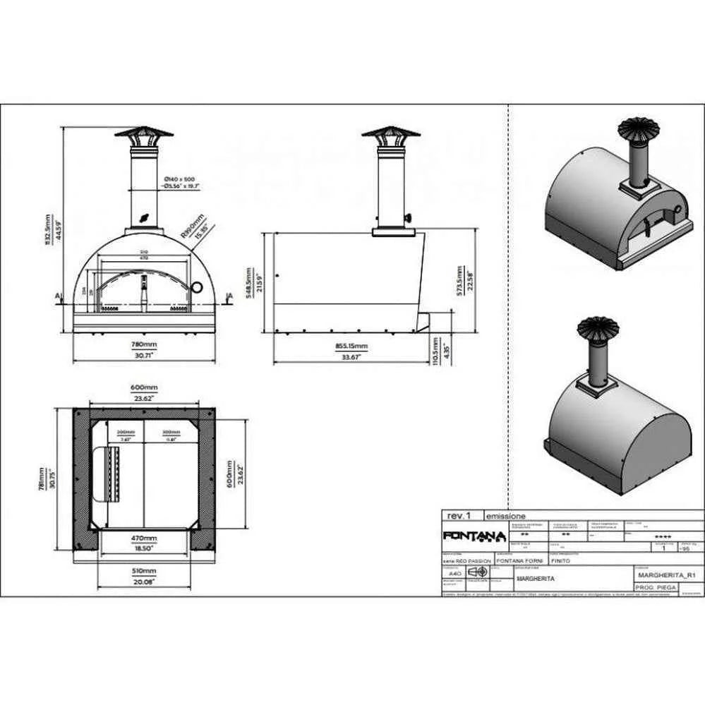 Fontana Margherita Countertop Dual Fuel Pizza Oven