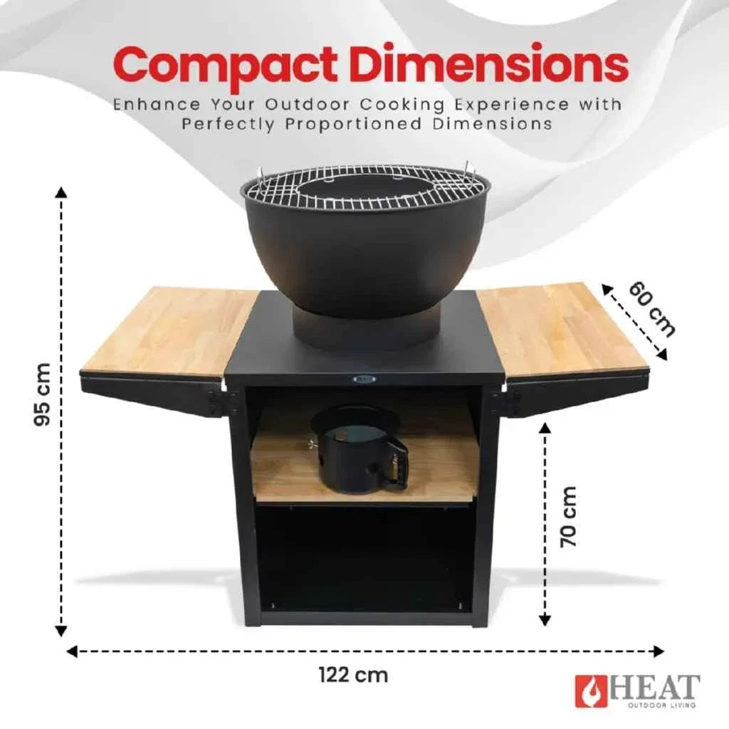 HEAT Kjok Outdoor Cooking Station & Fire Pit Plancha Rust