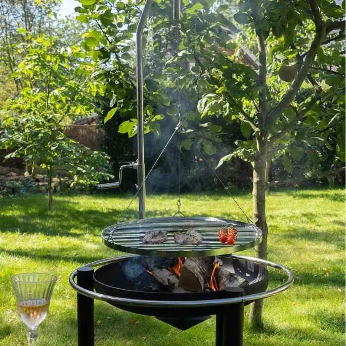 HEAT Pendal Fire Pit Bowl with Height Adjustable Grill