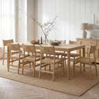 Marlow 8 Seat Dining Set in Light Oak