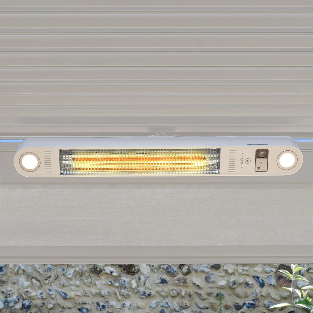 PergoSTET Motorized Wall & Ceiling Mount Smart Pergola Heater with Integrated LED Light (1500W)