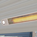 PergoSTET Motorized Wall & Ceiling Mount Smart Pergola Heater with Integrated LED Light (1500W) White