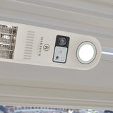 PergoSTET Motorized Wall & Ceiling Mount Smart Pergola Heater with Integrated LED Light (1500W) White