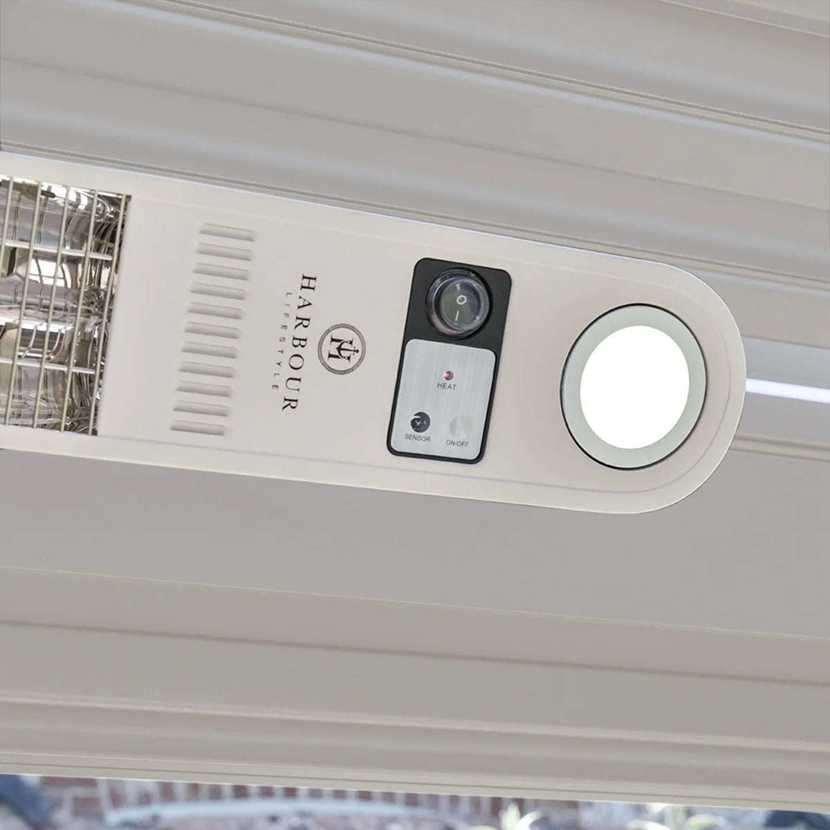 PergoSTET Motorized Wall & Ceiling Mount Smart Pergola Heater with Integrated LED Light (1500W)