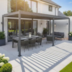 PergoSTET Lite Neo 3m x 7m Metal Rectangular Pergola in Grey