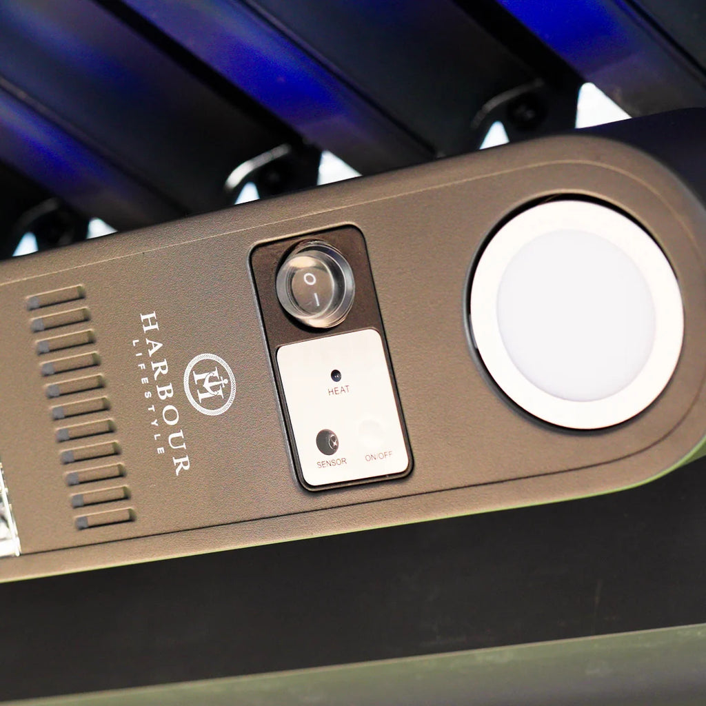 PergoSTET Motorized Wall & Ceiling Mount Smart Pergola Heater with Integrated LED Light (1500W)