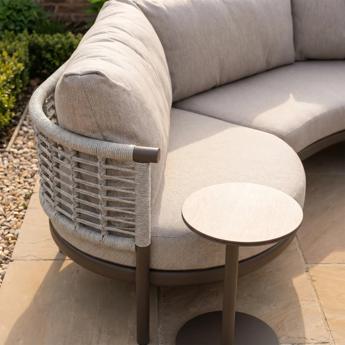 Sutera Curved Chaise Sofa Set in Putty