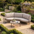 Sutera Curved Chaise Sofa Set in Putty