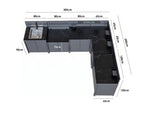 Vesta Modular Corner Outdoor Kitchen with Beefeater 1200E in Grey
