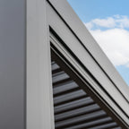 PergoSTET Plus 3m x 3m Square Wall Mounted Pergola with 3 Manual Side Blinds and LED Lighting in Grey