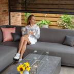 PergoSTET Plus 3m x 3m Square Wall Mounted Pergola with 3 Manual Side Blinds and LED Lighting in Grey